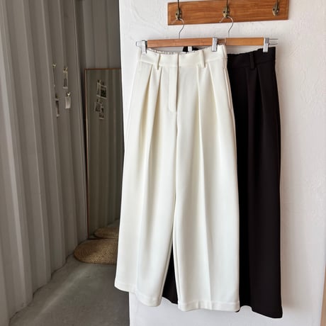 blanket lining tuck wide pants（2color）