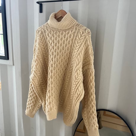 turtleneck cable knit tops