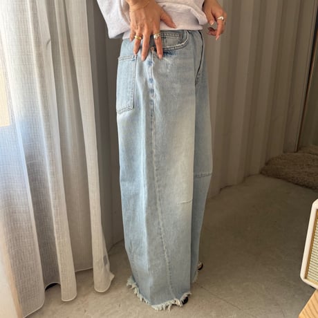 fringe denim  pants