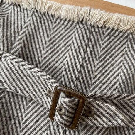 [original] herringbone fringe long skirt (2color)