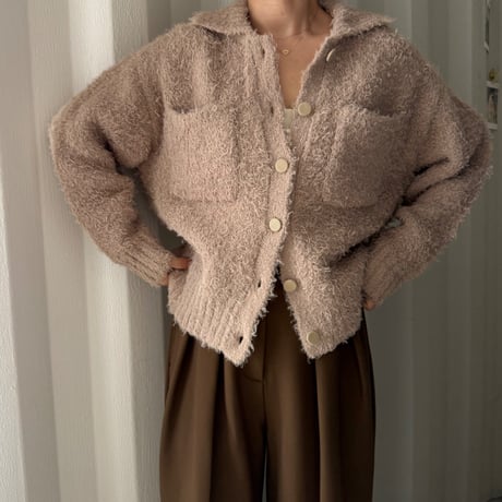 fancy yarn Knit cardigan（2color）