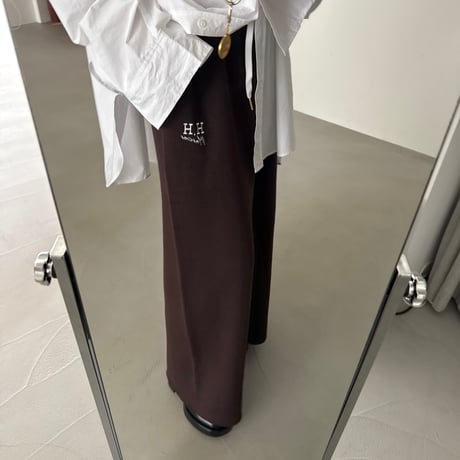 knit logo pants