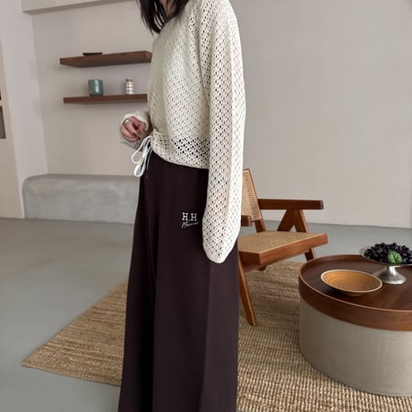 knit logo pants