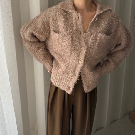 fancy yarn Knit cardigan（2color）