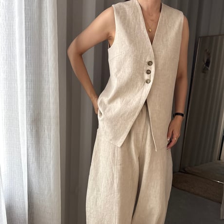 linen long vest