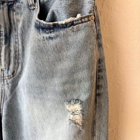 fringe denim  pants