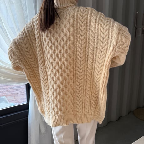 turtleneck cable knit tops