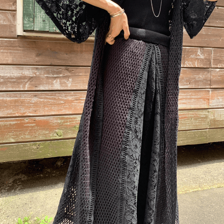 [original] crochet lace skirt (2color)