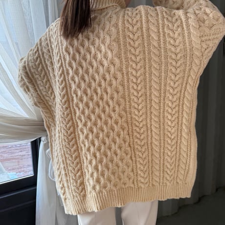 turtleneck cable knit tops