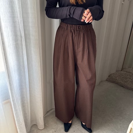 check wide pants