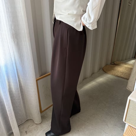 blanket lining tuck wide pants（2color）