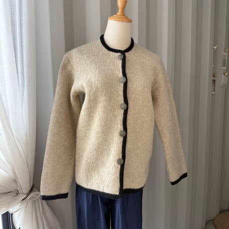 bi-color knit cardigan