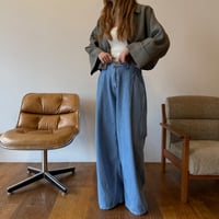 tuck wide denim