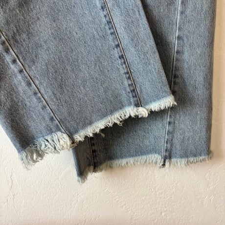 fringe denim  pants