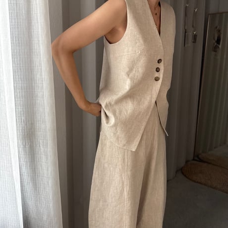 linen long vest