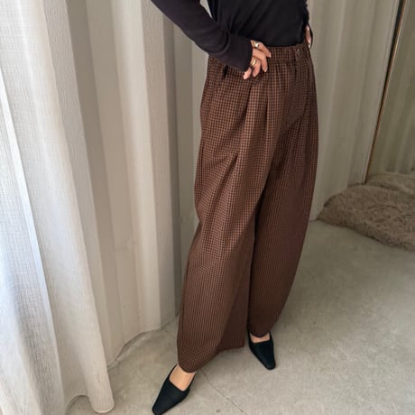 check wide pants