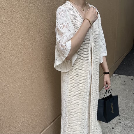 [original] crochet lace gilet (2color)
