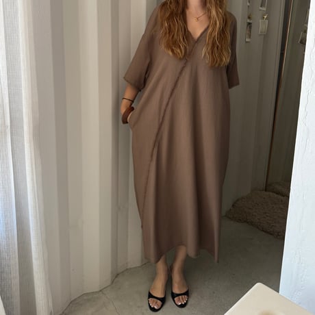 fringe linen one-piece (3color)