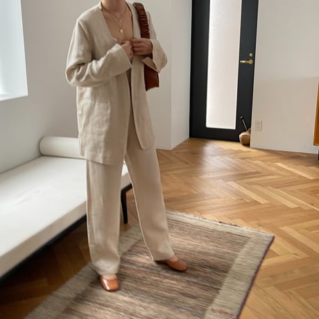 [original] linen straight pants