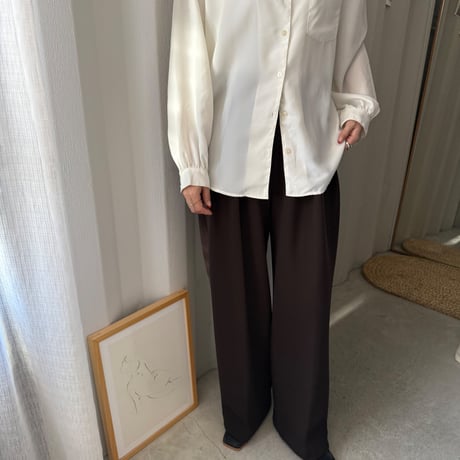 blanket lining tuck wide pants（2color）