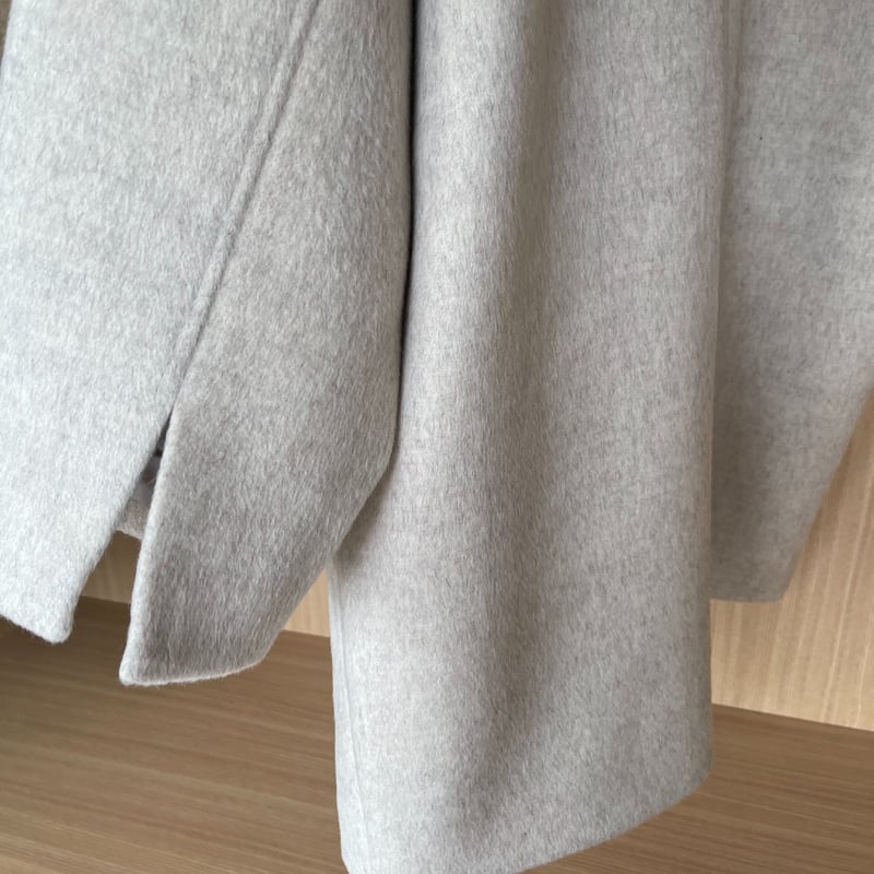 original] no collar shaggy middle coat (4color