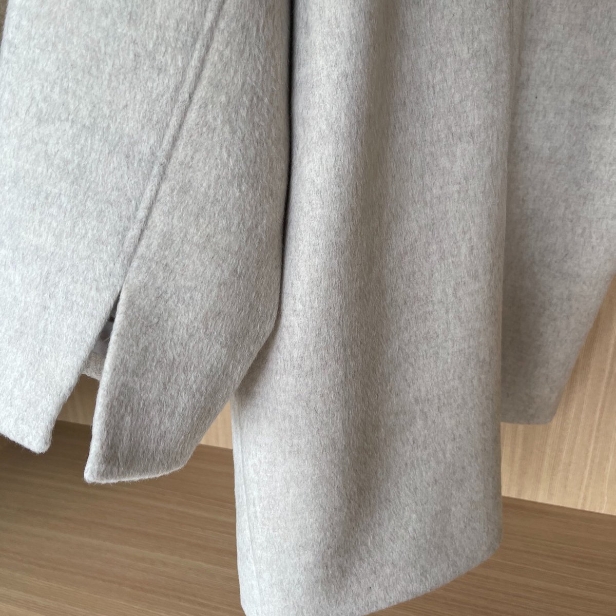 original] no collar shaggy middle coat (4color