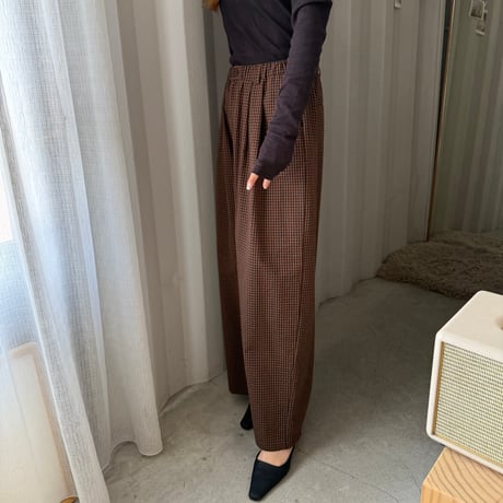 check wide pants