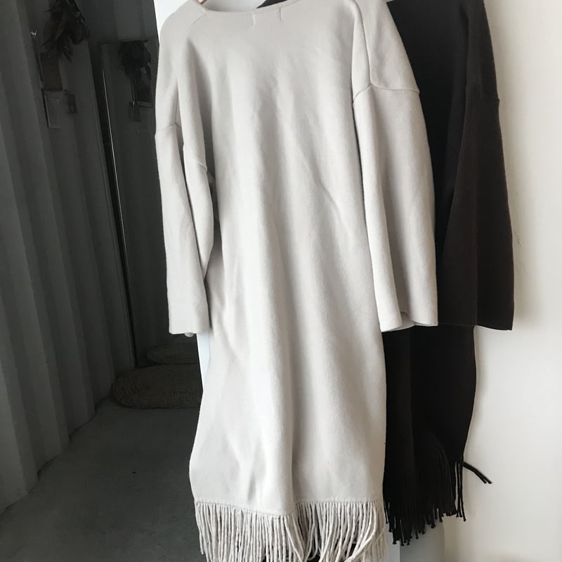 fringe tunic knit (2color) | FLÉN 