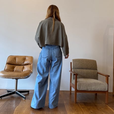 tuck wide denim