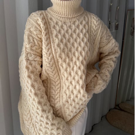 turtleneck cable knit tops