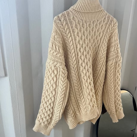 turtleneck cable knit tops
