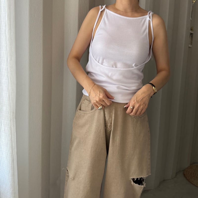 2way sleeveless tops (2color) | FLÉN