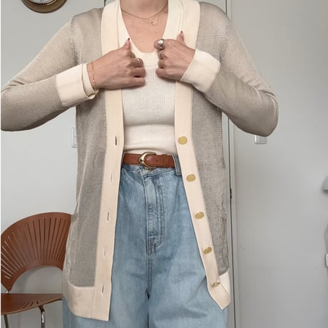 [HERMES] sheer knit cardigan