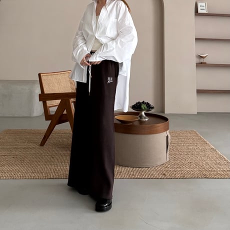 knit logo pants