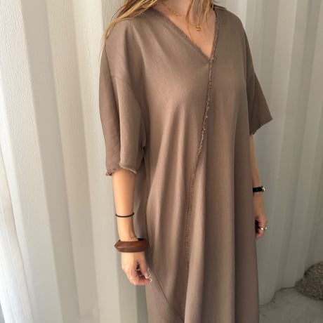 fringe linen one-piece (3color)