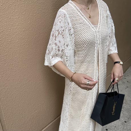 [original] crochet lace gilet (2color)