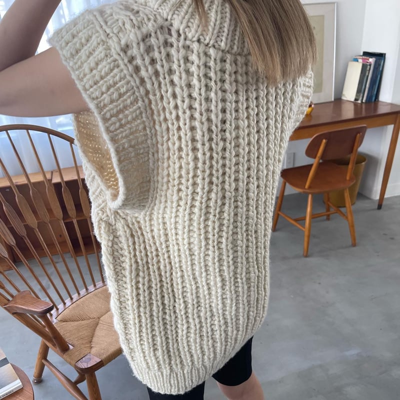 FLEN handmade knit vest アイボリー