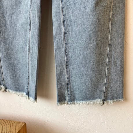 fringe denim  pants