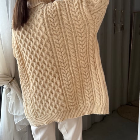 turtleneck cable knit tops