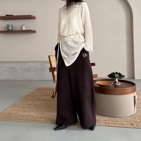 knit logo pants