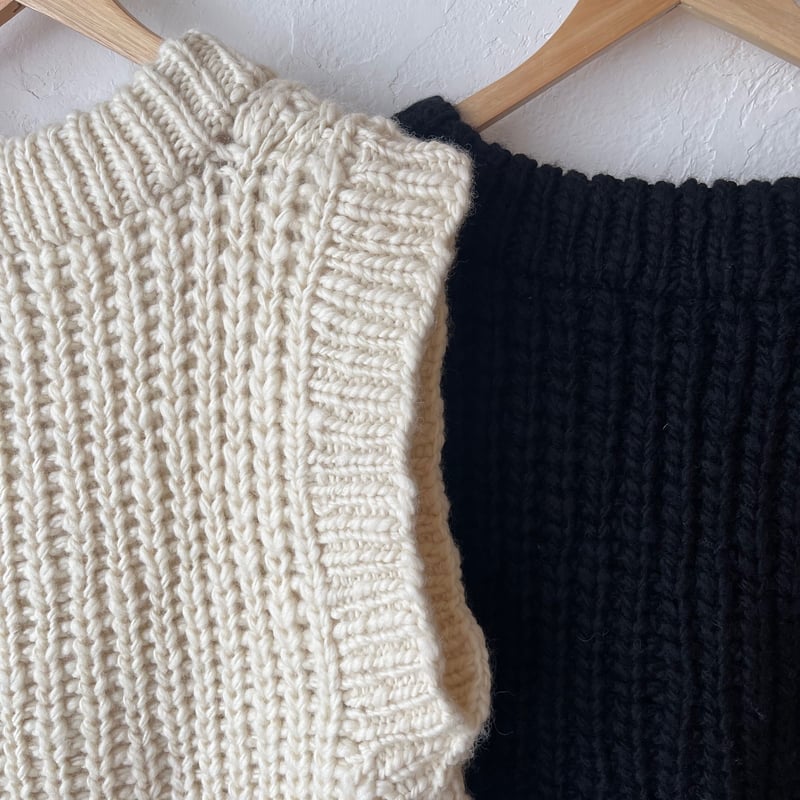 FLEN handmade knit vest アイボリー