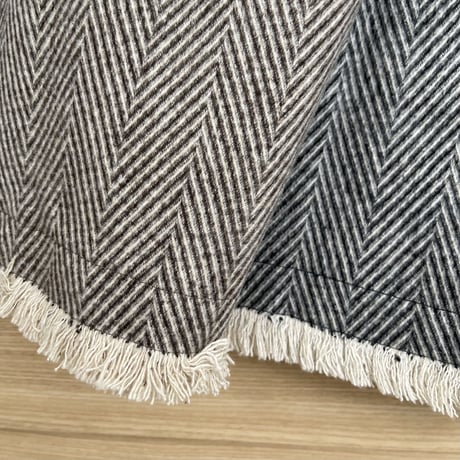 [original] herringbone fringe long skirt (2color)