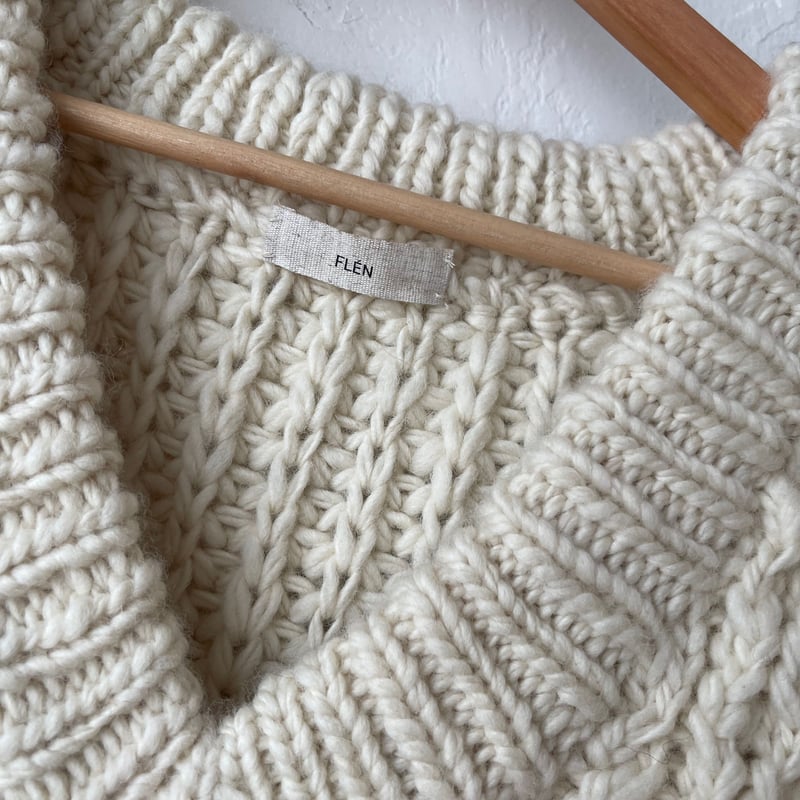 FLEN handmade knit vest アイボリー FLEN handmade knit vest アイボリー FLEN handmade knit vest アイボリー