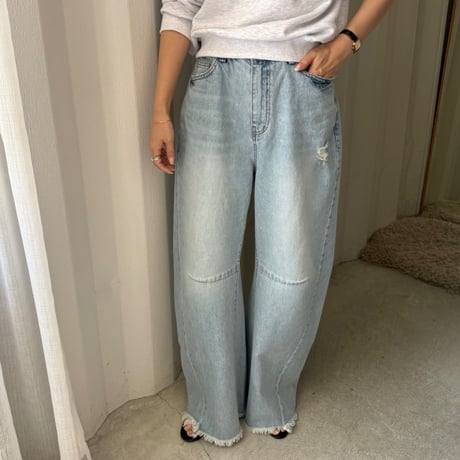 fringe denim  pants
