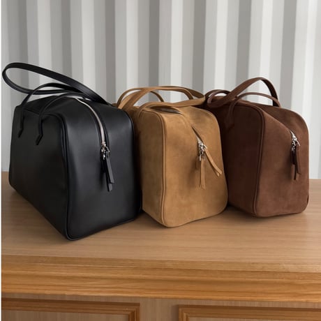 leather boston bag (3color)