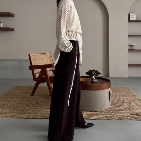 knit logo pants