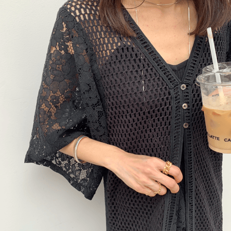 [original] crochet lace gilet (2color)