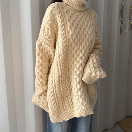 turtleneck cable knit tops