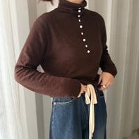 button high neck knit
