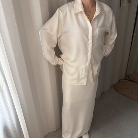 silky long skirt (2color)